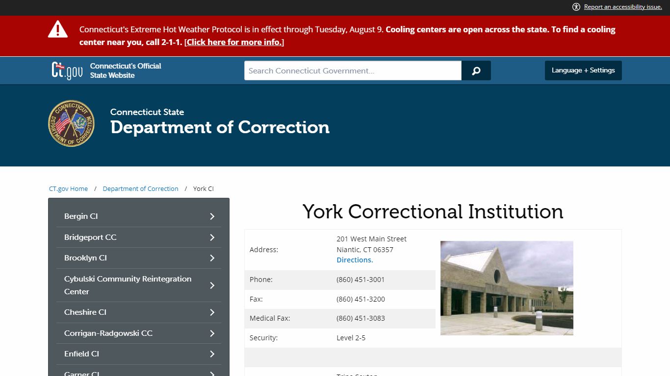 York Correctional Institution - Connecticut